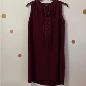 Fleur Bleue burgundy sleeveless dress